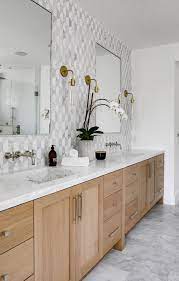 Maximize the space in your bathroom with a traditional or modern vanity. Pin By Bridget Lamoureux On Bathrooms Oak Bathroom Vanity Oak Bathroom Modern Master Bath