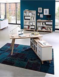 Coin Bureau Bureau D Angle Scandinave Bois Clair Blanc Avec Casses Casier Et Rangement Bureau Angle Bureau Bois Petit Bureau D Angle