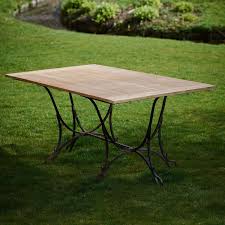 Wrought Iron Teak Garden Table In 2020 Wrought Iron Chairs Wrought Iron Table Wrought Iron Garden Furniture