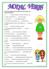 The following words are modal verbs: Modal Verbs English Esl Worksheets For Distance Learning And Physical Classrooms