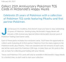 Pokemon mcdonalds 2021 card list & price guide. Pokemon Wahnsinn Heisse Karten Mit Pommes Gamers De