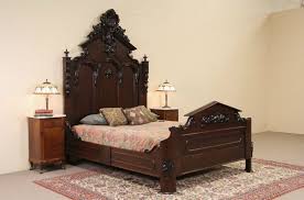 Victorian 1860 S Antique Carved Walnut Queen Size Bed Queen Size Bedding Furniture Walnut Bed