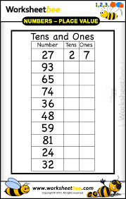 Grade 1 place value worksheets on adding whole tens and ones. Write Tens And Ones Nice Printable Worksheet For Kids Worksheet Bee