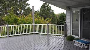 Trex transcend deck with pizza oven and pergola, lighting. Deck Replacement With Trex Select Pebble Grey Decking Minimalistisch Terrasse Sonstige Von Midwest Deck Company Houzz