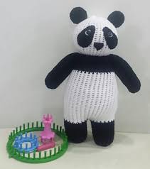 Loom knitting stitches spool knitting knifty knitter. Ravelry Loom Knit Super Big Panda Pattern By Christie Foo