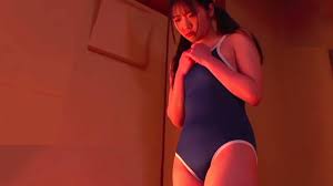 Ema Futaba One-Piece Black Navy Swimsuit Body Cold Air Conditioning Summer  House Living Room Scene - YouTube
