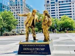 Golden Statues Memorializing Donald Trump S Most Divisive Moments Have Popped Up Around Washington D C There's an excellent chance that the statue is not just a statue, but actually contains the monster itself!