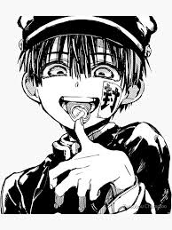 Hanako Kun Smirk Black Sticker By Zetsubou Champloo Anime Chibi Hanako Haikyuu Anime