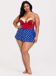 Wonder Woman One Piece Swim Dresswonder Woman One Piece Swim Dress Multi Women S Plus Size Swimwear Plus Size Swimwear Plus Size Bikini