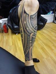 Another unique and cool tribal tattoo design. 60 Tribal Leg Tattoos For Men Cool Cultural Design Ideas Leg Tattoo Men Leg Tattoos Tattoos