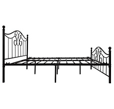 The space under a white or black platform bed is 14 inches, which offers large and spacious hidden storage space and makes it. Vintage Sturdy Metal Bed Frame Queen Size With Vintage Headboard And Footboard Platform Base Bed Frame No Box Spring Needed Steel Bed Black Queen Pricepulse