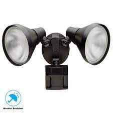 Defiant 180 Degree Black Motion Sensing Outdoor Security Light Df 5416 Bk A The Home Depot Security Lights Motion Lights Outdoor Security Lighting