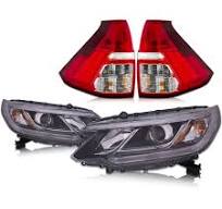 Headlight and Tail Light Set Right Passenger Left Driver Pair With LED DRL CAPA Certified Fits 2015-2016 Honda CRV Touring