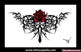 Outline metallic tattoo rose gold foil texture ornate love potion or poison bottle design skull and crossbones. Tribal And Gothic Rose Tattoo Design For Women