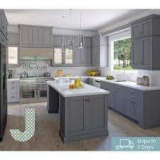 To custom order any of our quality kitchen cabinet styles, measure the space and take note of windows, sinks, or anything else that may need to be taken into consideration. J Collection Shaker Assembled 36 In X 34 5 In X 24 In Sink Base Cabinet With False Drawer Front In Gray Sb36ff Gs The Home Depot