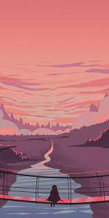 Available for hd,4k,5k pc,mac,desktop and mobile. Pink Landscape Digital Art Art Digital Landscape Pink Landscape Wallpaper Art Wallpaper Anime Scenery Wallpaper