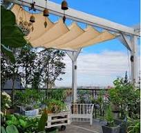 Amazon.com: ZHFENGZHOU Pergola Retractable Roof Cover ...