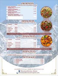 Hours may change under current circumstances Menu Himalayan Kitchen Atlanta