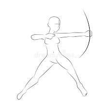 Female Archer S Body Pose Line Art Stock Vector Illustration Of Cartoon Draw 172242273 With the list of websites put together below, we made sure that your online figure drawing will avail you with different pictures to choose from: female archer s body pose line art