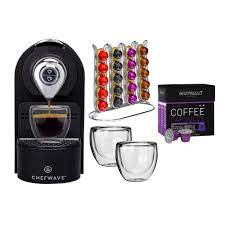 Get it wednesday, jul 14. Chefwave Mini Espresso Machine For Nespresso Capsules With Accessories Walmart Com Walmart Com