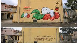 Italian Street Artist Cibo Transforms Fascist Graffiti Into Food Quartz