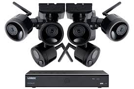 Battery operated wireless security camera,wireless security camera,long distance wireless security camera. 1080p Outdoor Wireless Camera System 6 Rechargeable Wire Free Battery Powered Black Cameras 95ft Night Vision 1tb Hard Drive No Monthly Fees Lorex