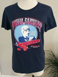 Women S Large L American Apparel Blue Short Sleeve Amelia Earhart T Shirt New Fashion Clothing Shirts American Apparel American Apparel Tri Blend