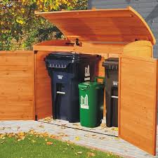 Black And Yellow Storage Bins Costco Hide The Unwanted Eyesores In Your Yard Leisure Season Horizontal Refuge 5 Ft 2 In X 2 Ft 10 In Wood Storage Shed Garbage Shed Shed Storage Shed Plans