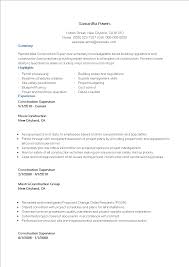 construction supervisor work resume