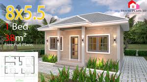 House plans 9×7 with 2 bedrooms hip roof. Small House Plans 8x5 5 With One Bedrooms Gross Hipped Roof Tiny House Plans