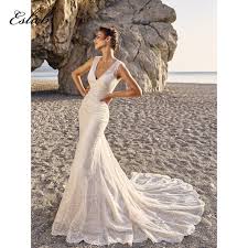 Now, all women dress, tops, outerwears, shoes and men clothing for cheap sale! Sexy V Neck Mermaid Wedding Dress Long Tail Sleeveless Bridal Gown Trumpet Lace Appliques Zipper Back Slim Style Buy Wedding Dress Fabrics Hijab Wedding Dress Vestido De Novia Product On Alibaba Com