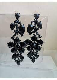 Официални обици с черни кристали- Black Crystals