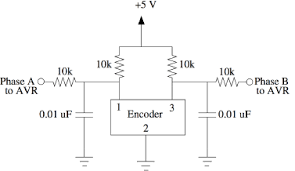 The circuit diagram of the project is shown in figure 7.183. Fast Rotary Encoder Rpms Leads To Reverse Counting When Rotating Forward