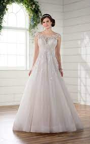 Boat Neck Wedding Dress With Cap Sleeves V Back Essense Of Australia Wedding Dresses Wedding Dresses Wedding Dress Necklines