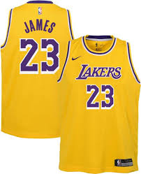 Shop for los angeles lakers jerseys in los angeles lakers team shop. Nike Youth Los Angeles Lakers Lebron James Dri Fit Gold Swingman Jersey Dick S Sporting Goods