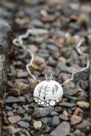 Frosted Pebble Trail Pendant By Beth Millner Jewelry Chilly Fall Morning Recycled Sterling Silver Pebbles