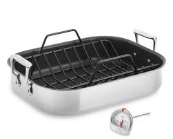 All Clad Stainless Steel Nonstick Large Roaster With Rack Nonstick Cookware Roaster Pottery Barn Wedding Registry