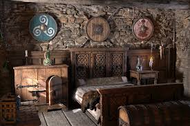 A beautiful, highly detailed medieval tower bedroom, complete with fireplace, seating area, access corridors and lighting. Mario V Medieval Bedroom