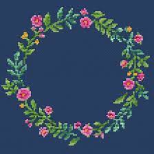This pattern is an elegant piece created with one color of variegated floss. Floral Border Cross Stitch Pattern Pdf Round Flower Etsy Kanavice Ornekleri Kasnak Sanati Nakis Desenleri