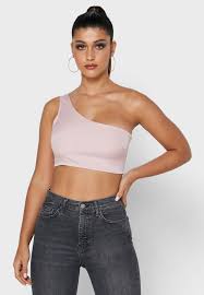 Buy Missguided Pink One Shoulder Crop Top For Women In Mena Worldwide