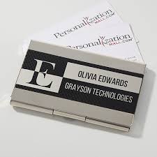 Ensure that your business cards are as crisp and impressive as the day they were printed by using a business card holder to protect them. Black Silver Personalized Business Card Case