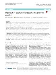 Applications for studies in all the programmes offered are published in local newspapers between the. Pdf Stpm An R Package For Stochastic Process Model