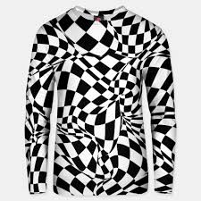 Black And White Square Pattern Shirt Eyesore Unisex Sweater Live Heroes Abstract Checkerboard Pattern Black White Square Chess Patterned Geometric Monochromatic Checkers Checker Board