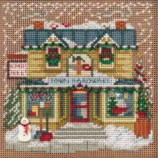 Get the best deals on cross stitch patterns & instructional media. Town Hardware Beaded Counted Cross Stitch Kit Mill Hill Buttons Beads 2016 Winter Series Mh141631 Christmas Village Series