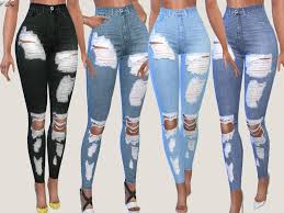 Moving the custom content into the mods folder. Pinkzombiecupcakes Sunset Denim Ripped Jeans 017