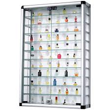 Pureday Sammelvitrine Aus Aluminium Und Glas Abschlieabar 60 X 89 Cm Vitrine Sammlervitrine Glasvitrine