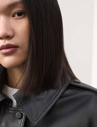 Leather Relaxed Harrington Jacket