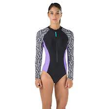 Image For Long Sleeve One Piece Powerflex Eco From Speedo Usa Long Sleeve Swimsuit Rash Guard Women Long Sleeve One Piece Swimsuit