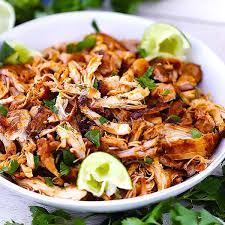 Mexican Pulled Shredded Chicken Bowl Of Delicious Recipe Healthy Shredded Chicken Recipes Pulled Chicken Recipes Shredded Chicken Tacos