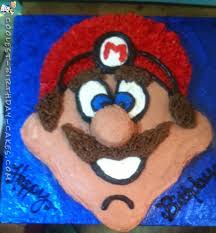 And, the cake looked like it was at least a 1/2 sheet cake, but this is a 9x13 sheet cake. Coolest Homemade Mario Brothers Cakes
